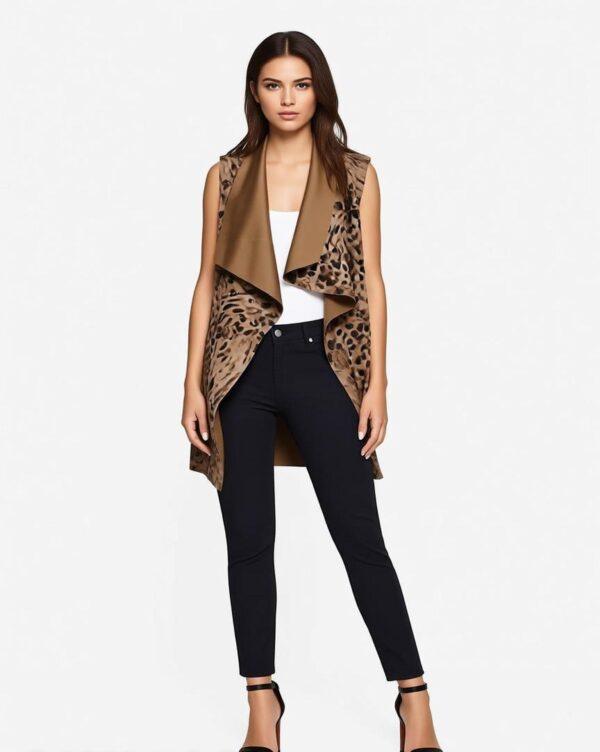 GILET LEOPARDATO DONNA