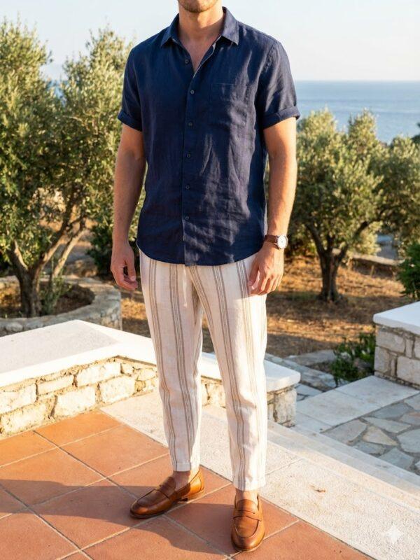 PANTALONE RIGHE UOMO