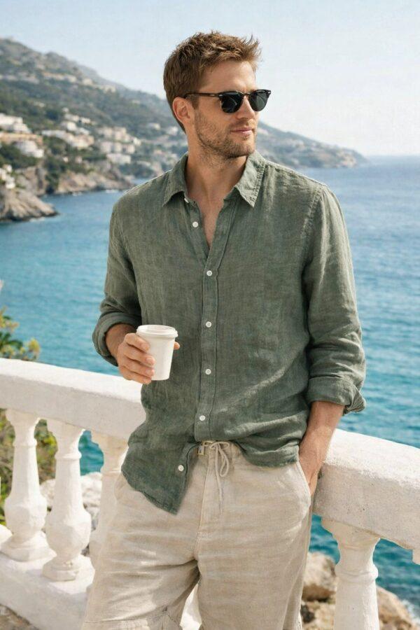 CAMICIA LINO UOMO PACCO DA 6PZ